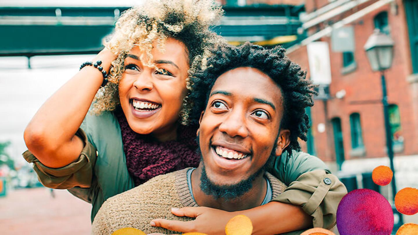 Two people enjoying life